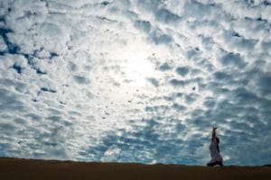 Woman embracing the sky